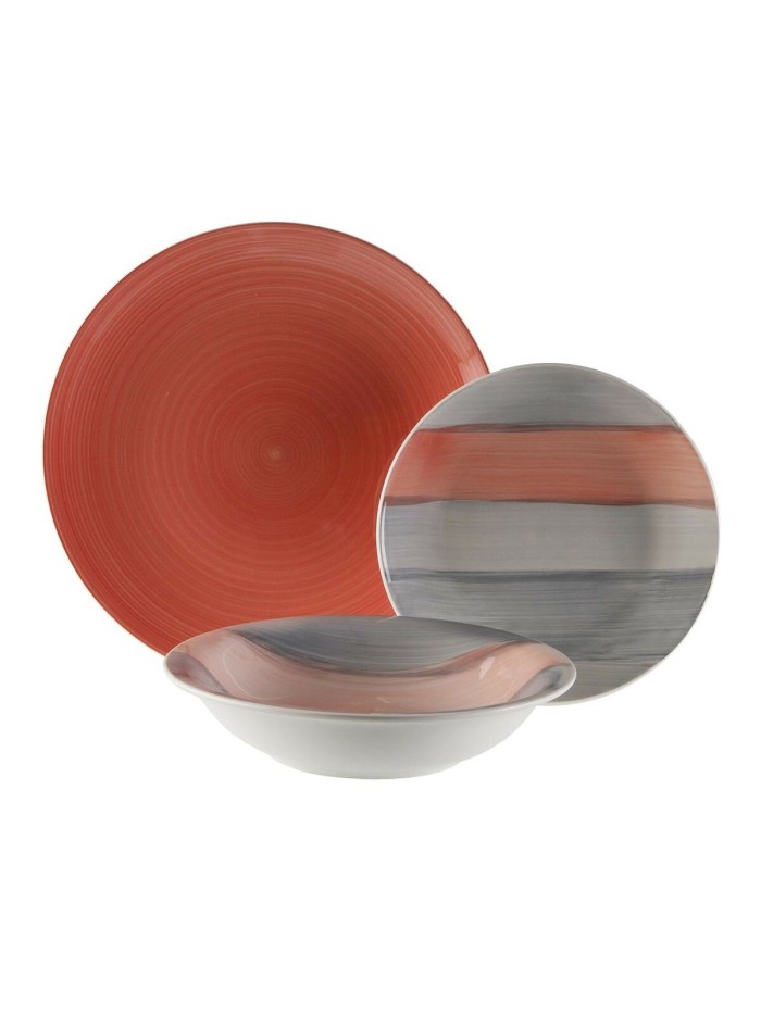 Service de Vaisselle Versa Leanne Rose Grès 26,5 x 26,5 cm 18 Pièces