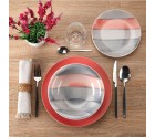 Dinnerware Set Versa Leanne Pink Stoneware 26,5 x 26,5 cm 18 Pieces