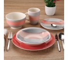 Set de Vajilla Versa Leanne Rosa Gres 26,5 x 26,5 cm 18 Piezas