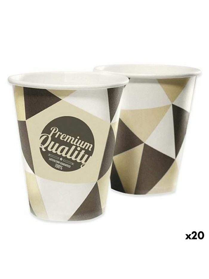 Set of glasses Maxi Products Brown Beige Cardboard 120 ml Disposable (20 Units)