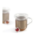 Taza con Filtro para Infusiones Quid Serenia Transparente Vidrio Acero Inoxidable 350 ml (12 Unidades)