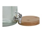 Drinks dispenser Home ESPRIT Silver Silicone Bamboo Crystal Plastic 5,5 L 18 x 18 x 31 cm