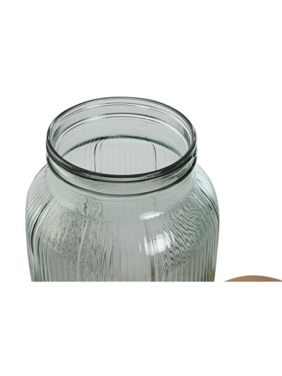 Drinks dispenser Home ESPRIT Silver Silicone Bamboo Crystal Plastic 5,5 L 18 x 18 x 31 cm