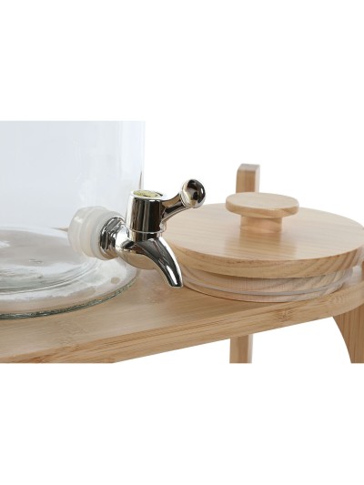 Drinks dispenser Home ESPRIT Silicone Bamboo Crystal Plastic 5,5 L 37 x 25 x 46 cm