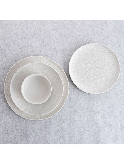 Flat Plate Bidasoa Fosil White Ceramic 26,5 x 26,4 x 2,3 cm (6 Units)