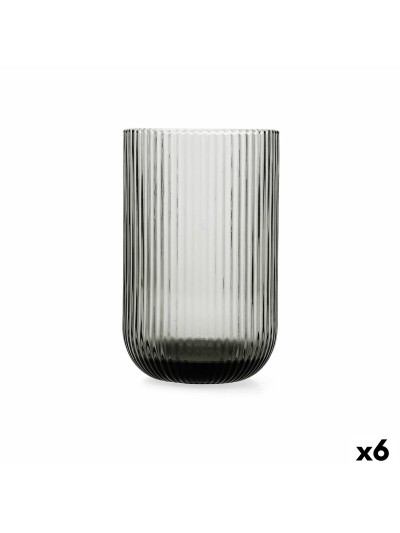 Vaso Bidasoa Fosil Gris Vidrio 460 ml (6 Unidades)