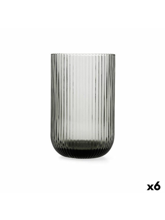 Vaso Bidasoa Fosil Gris Vidrio 460 ml (6 Unidades)