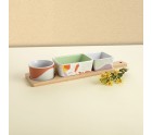 Set para servir Quid Kaleido Multicolor Madera 32 x 8 x 4,6 cm 4 Piezas