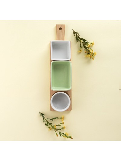 Set para servir Quid Kaleido Multicolor Madera 32 x 8 x 4,6 cm 4 Piezas
