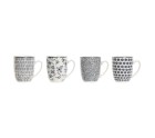 Juego de 4 Tazas Mug Home ESPRIT Azul Blanco Porcelana 340 ml
