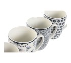 4 Piece Mug Set Home ESPRIT Blue White Porcelain 340 ml