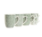 4 Piece Mug Set Home ESPRIT White Green Porcelain 340 ml