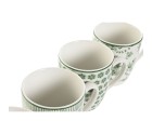 4 Piece Mug Set Home ESPRIT White Green Porcelain 340 ml