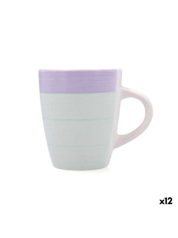 Cup Quid Kaleido Green Purple Ceramic 330 ml (12 Units)