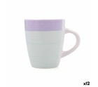 Cup Quid Kaleido Green Purple Ceramic 330 ml (12 Units)