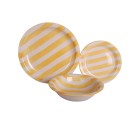 Vajilla Home ESPRIT Amarillo Azul Rojo Gres Rayas Mediterráneo 27,5 x 27,5 x 2,8 cm 18 Piezas