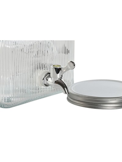 Dispensador de Agua Home ESPRIT Transparente Metal Silicona Cristal ABS 3,5 L 19 x 25 x 16 cm