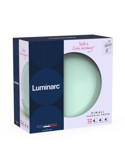 Dinnerware Set Luminarc Diwali Paradise Green Glass 12 Pieces