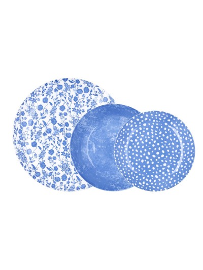 Service de Vaisselle Bidasoa Aquilea Bleu Céramique 18 Pièces