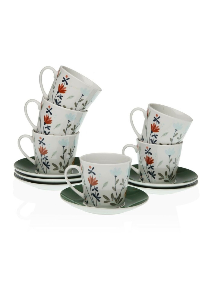 Set of Mugs with Saucers Versa Selene Tea (2 Units) (Refurbished A)