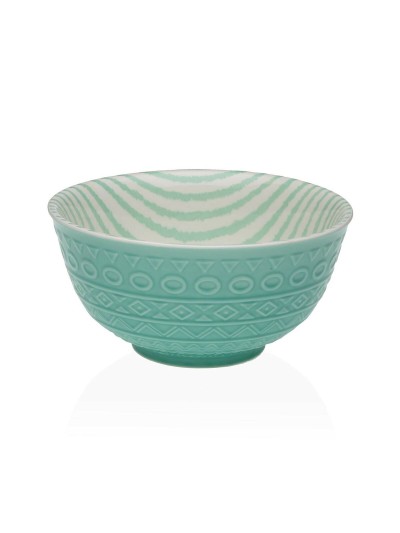 Bol para Aperitivos Versa Turquesa Cerámica Porcelana 16 x 7,7 x 16 cm
