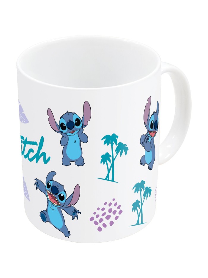 Mug Stitch Blue Lilac Ceramic 350 ml