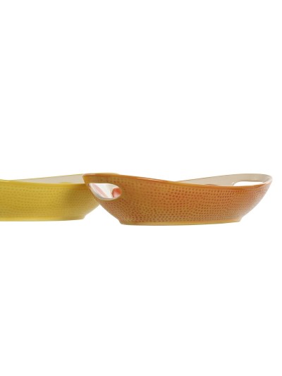 Plateau apéritif Home ESPRIT Vert Orange Grès Citron 30,6 x 16,5 x 6 cm (2 Unités)
