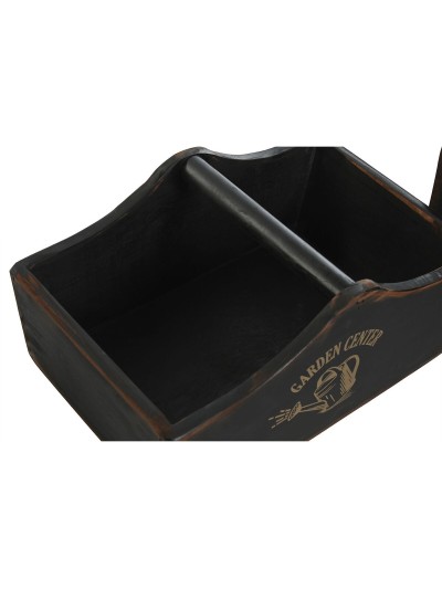 Juego de Bandejas Home ESPRIT Negro Madera de abeto 35 x 22 x 18 cm