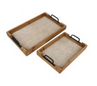 Juego de Bandejas Romimex Natural Madera 2 Piezas