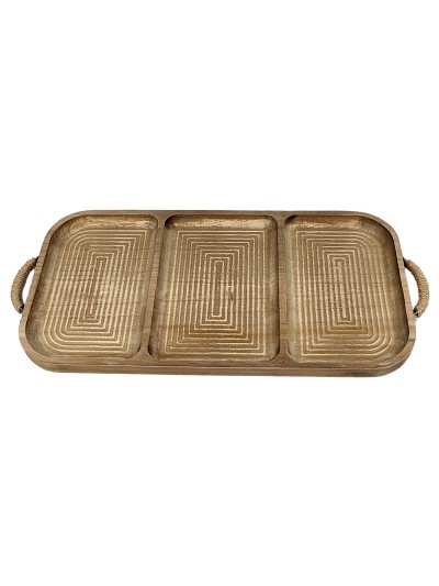 Plateau Romimex Naturel Bois 55 x 2 x 26 cm