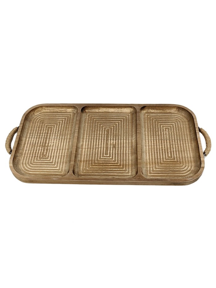 Tray Romimex Natural Wood 55 x 2 x 26 cm