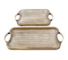 Juego de Bandejas Romimex Natural Madera 2 Piezas