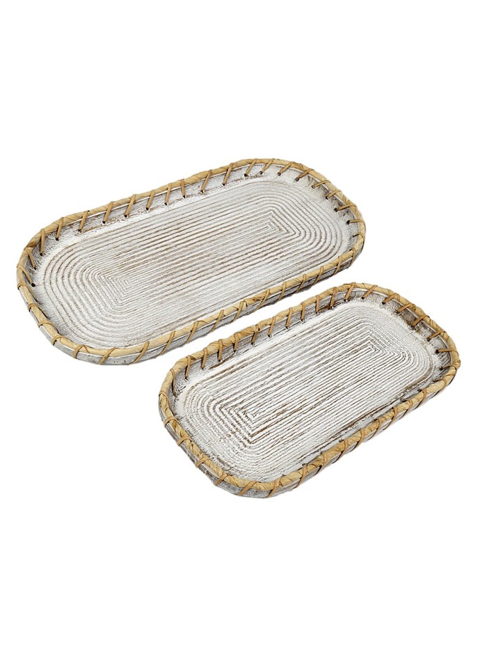 Set of trays Romimex Natural Wood 2 Pieces