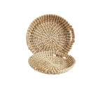 Set of trays Romimex Beige Natural Fibre 2 Pieces