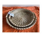 Set of trays Romimex Beige Natural Fibre 2 Pieces