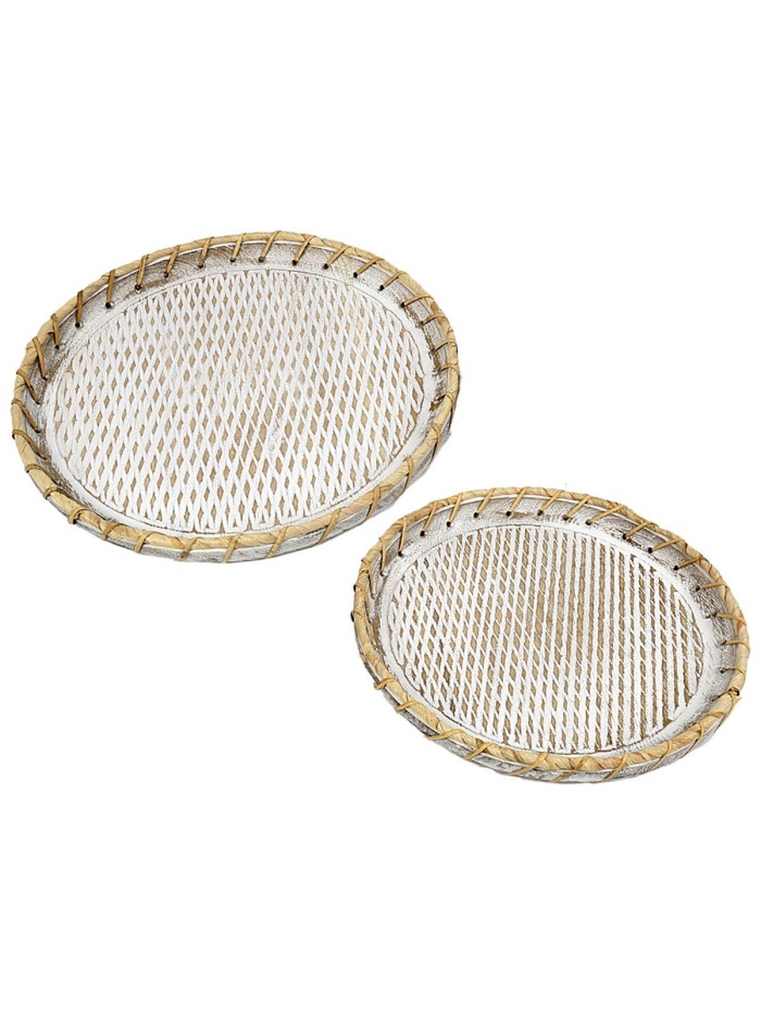 Set of trays Romimex Natural Wood 2 Pieces