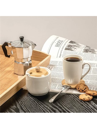 Juego de 6 Tazas Caison Blanco Porcelana 350 ml Acabado en mate