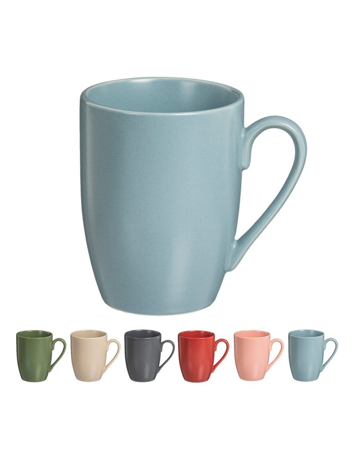 Juego de 6 Tazas Caison Multicolor Porcelana 350 ml Acabado en mate