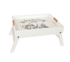 Folding Tray for Bed Romimex White Wood 56 x 36 x 24 cm