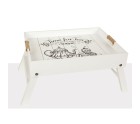 Folding Tray for Bed Romimex White Wood 56 x 36 x 24 cm