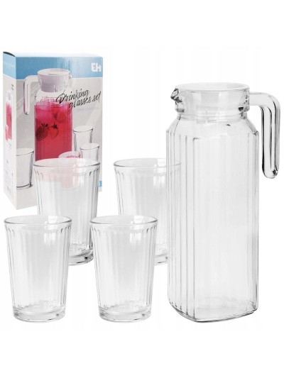 Jug and glasses set Excellent Houseware ye9000500 200 ml 1,1 L (5 Pieces)