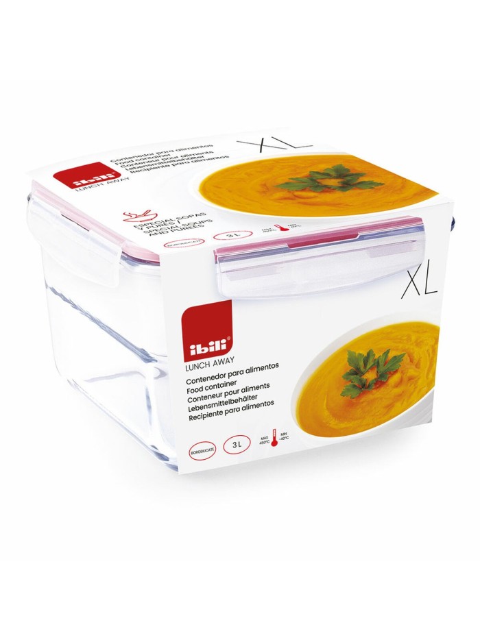 Food Preservation Container Ibili XL 754833 Borosilicate Glass 3 L