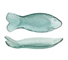 Decorative Plate Romimex Turquoise Glass Fish 30 x 5 x 12 cm