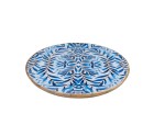 Bandeja de Aperitivos Romimex Azul Blanco Madera de mango Redonda 30 x 2 x 30 cm