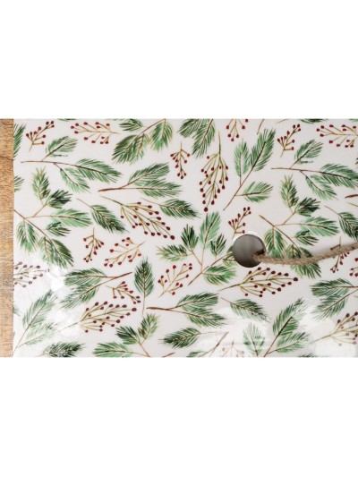 Snack tray Romimex White Green Mango wood Rectangular Sheets 20 x 2 x 16 cm