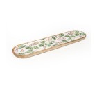 Bandeja de Aperitivos Romimex Blanco Verde Madera de mango Ovalada Hojas 50 x 2 x 12 cm