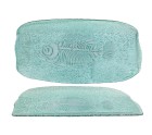 Snack tray Romimex Turquoise Glass Rectangular 47 x 4 x 23 cm