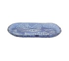 Snack tray Romimex Blue Glass Rectangular 27 x 3 x 15 cm