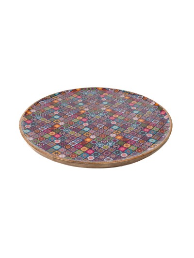 Bandeja de Aperitivos Romimex Rojo Madera de mango Redonda 30 x 2 x 30 cm