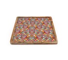 Snack tray Romimex Red Mango wood Squared 30 x 2 x 30 cm
